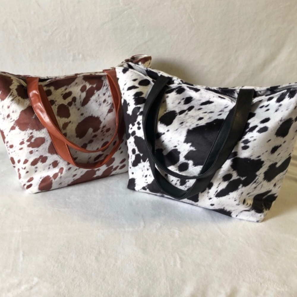 Black or Brown Cowhide Shoulder Bag